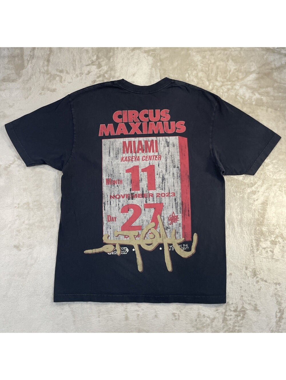 2023 Travis Scott Utopia Circus Maximus Tour Tee Concert Miami Florida Mens L